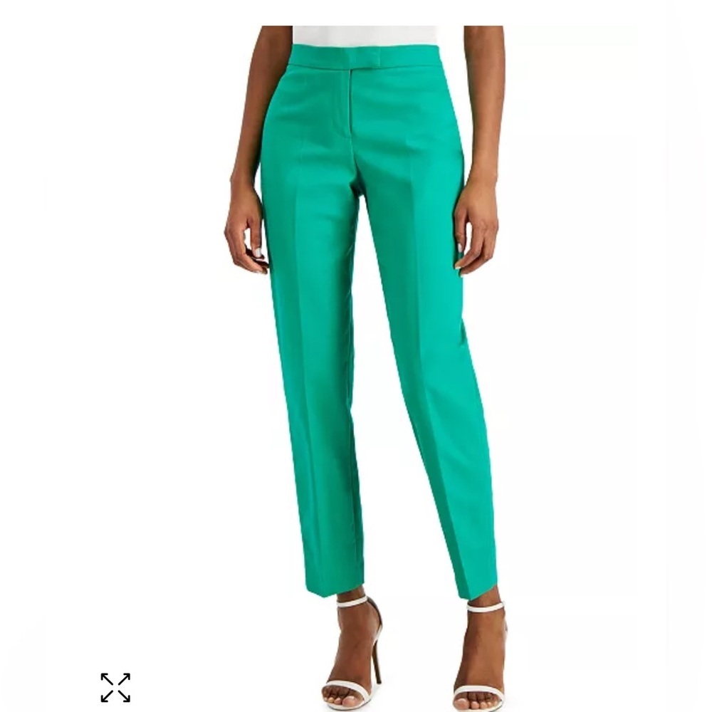 Anne Klein Teal Cropped Ankle Pants